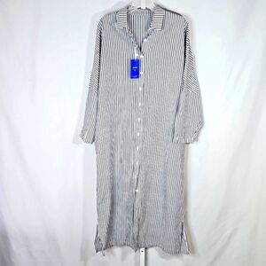 Chou Yatou Black & White Striped Dress Size Medium NWT